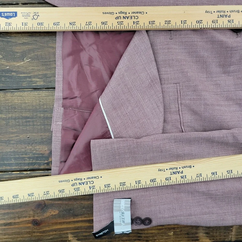 Kenneth Cole Awearness Mens Sport Coat Blazer Two Button Plum Wool Blend 40R NEW